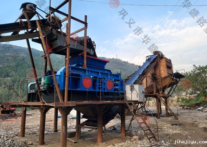 时产150吨花岗岩制砂机现场